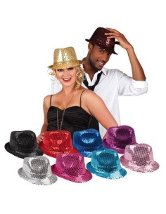 Cappello da popstar con paillettes, disponibile in 10 colori - di alta qualità, ideale per carnevale, feste a tema ed eventi spe